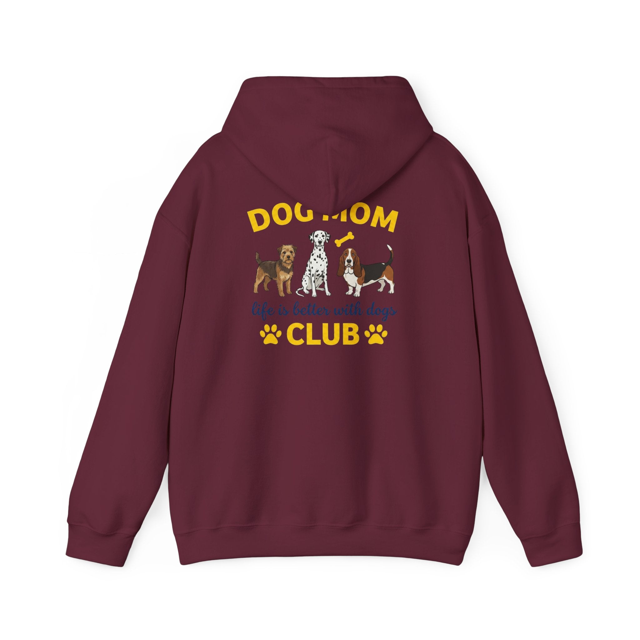 Dog Mom Club Hoodie — "Life Is Better With Dogs" Cute Paw-Print Pullover