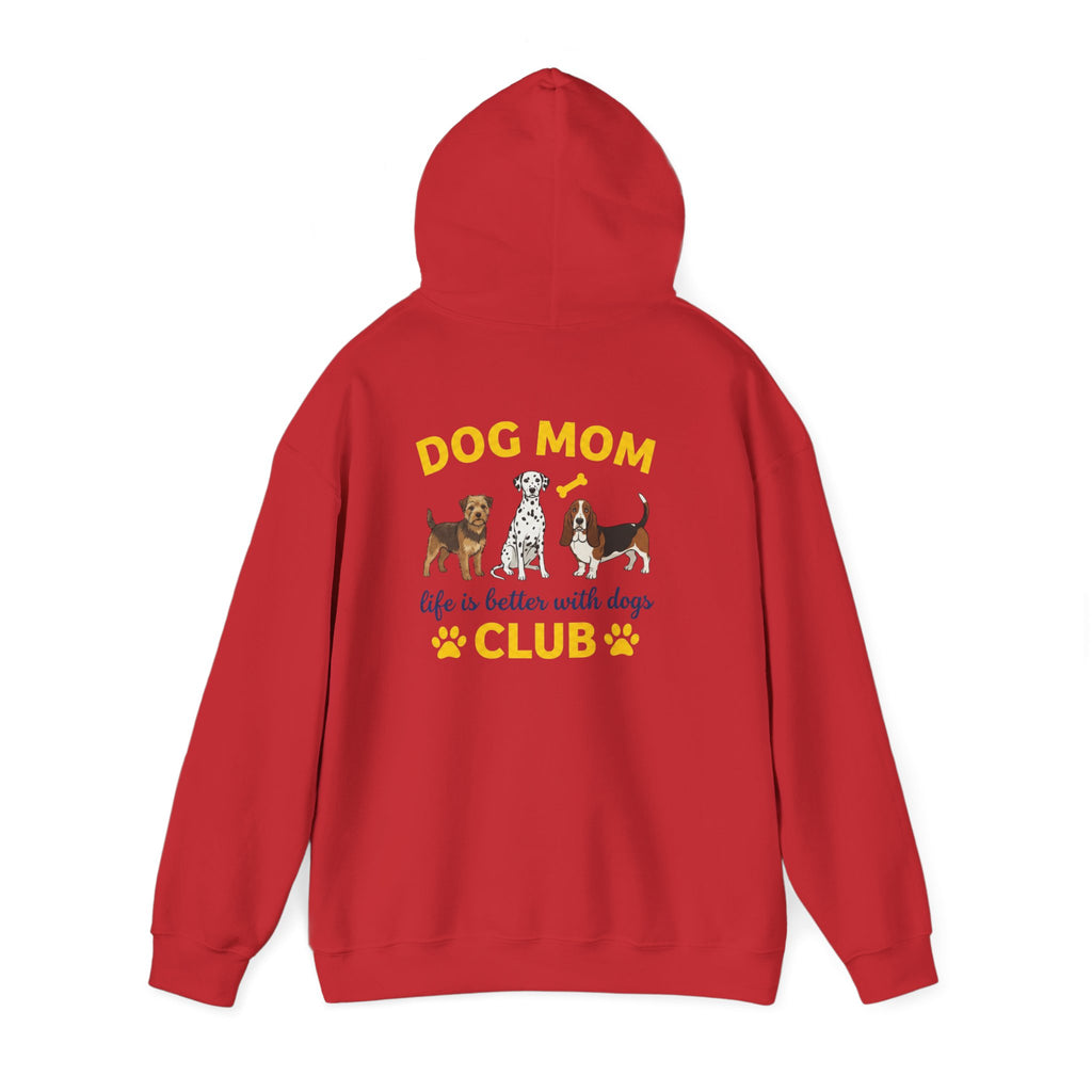 Dog Mom Club Hoodie — "Life Is Better With Dogs" Cute Paw-Print Pullover