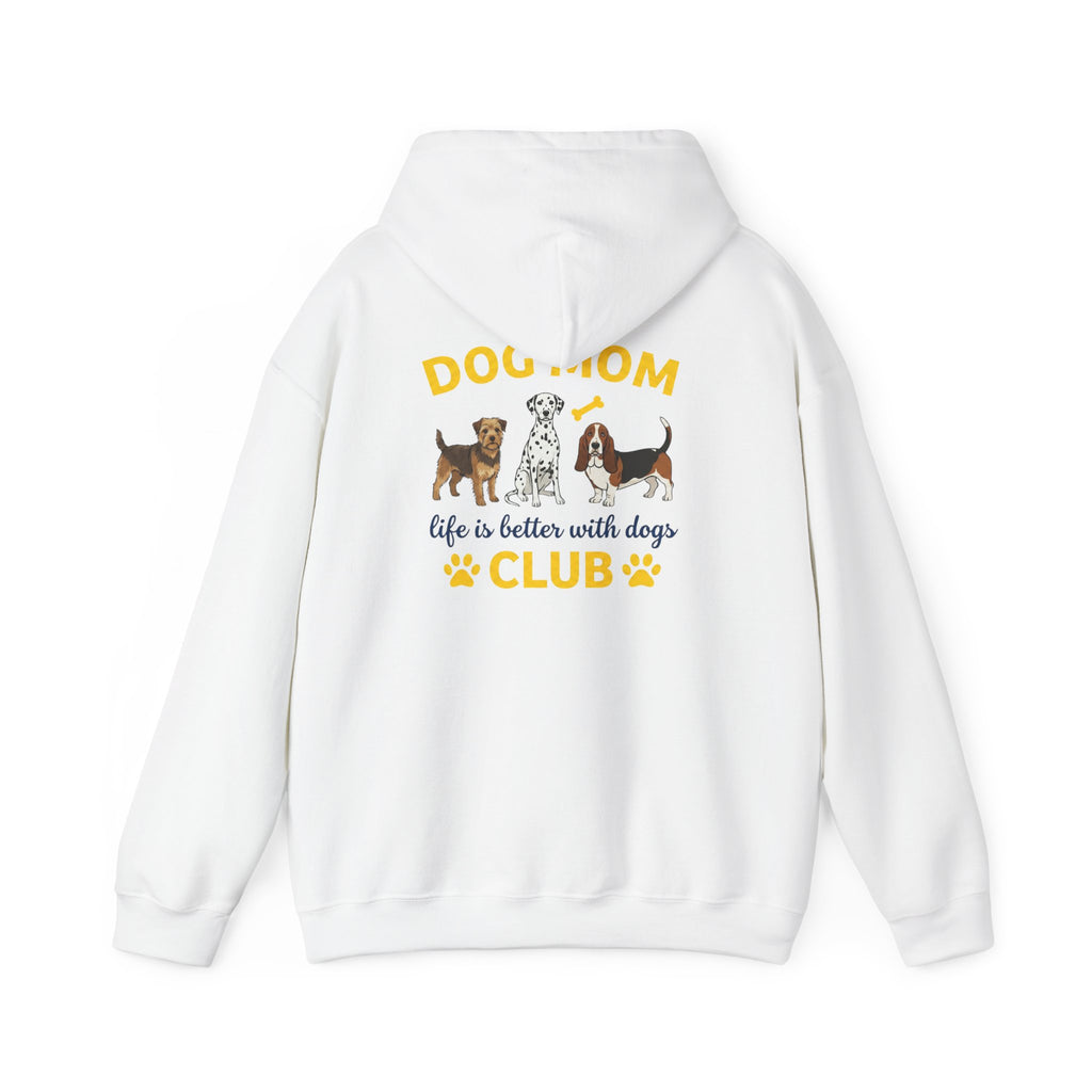 Dog Mom Club Hoodie — "Life Is Better With Dogs" Cute Paw-Print Pullover