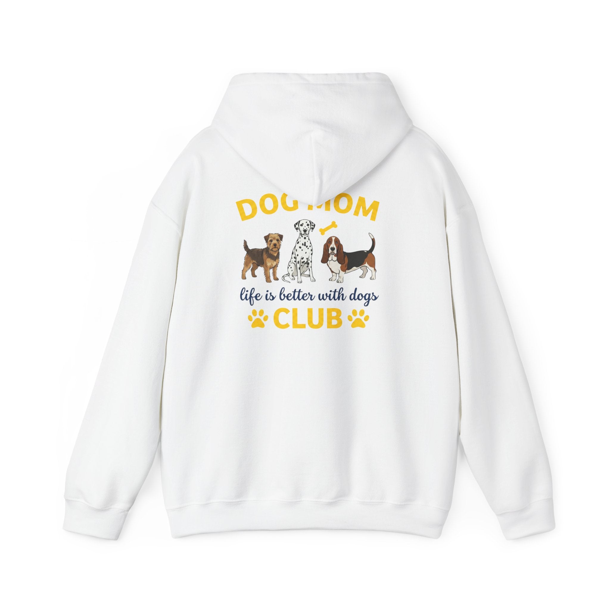 Dog Mom Club Hoodie — "Life Is Better With Dogs" Cute Paw-Print Pullover