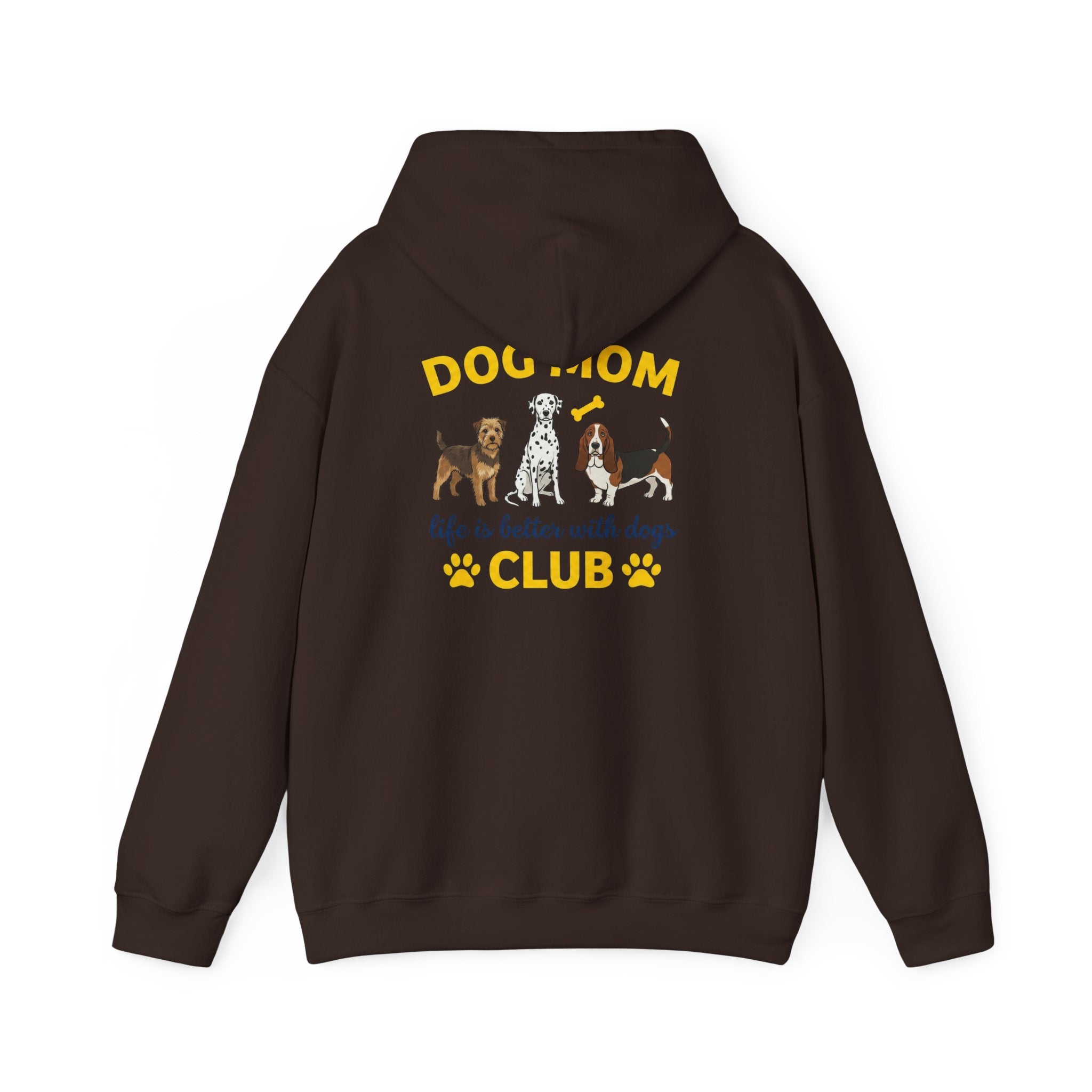 Dog Mom Club Hoodie — "Life Is Better With Dogs" Cute Paw-Print Pullover