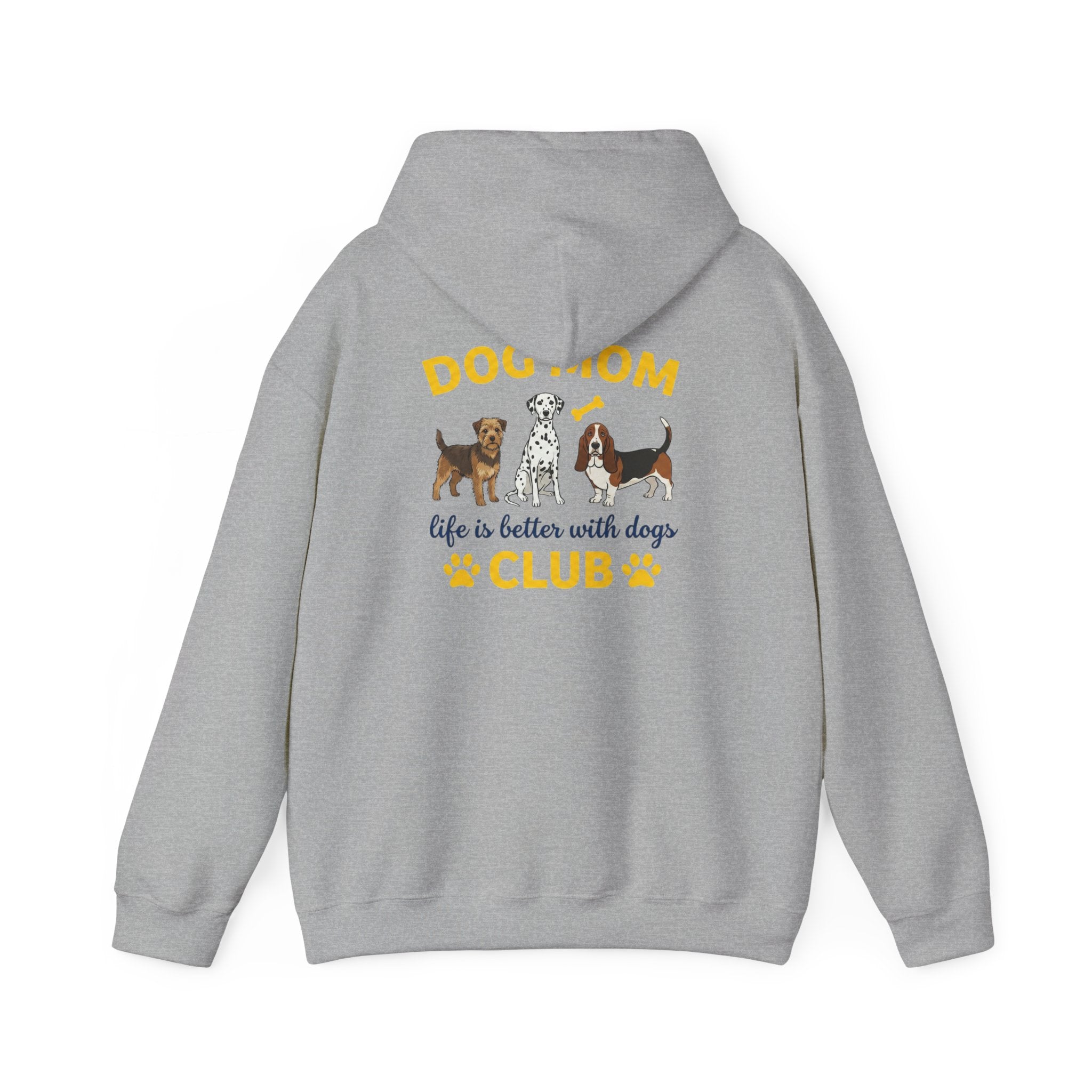 Dog Mom Club Hoodie — "Life Is Better With Dogs" Cute Paw-Print Pullover