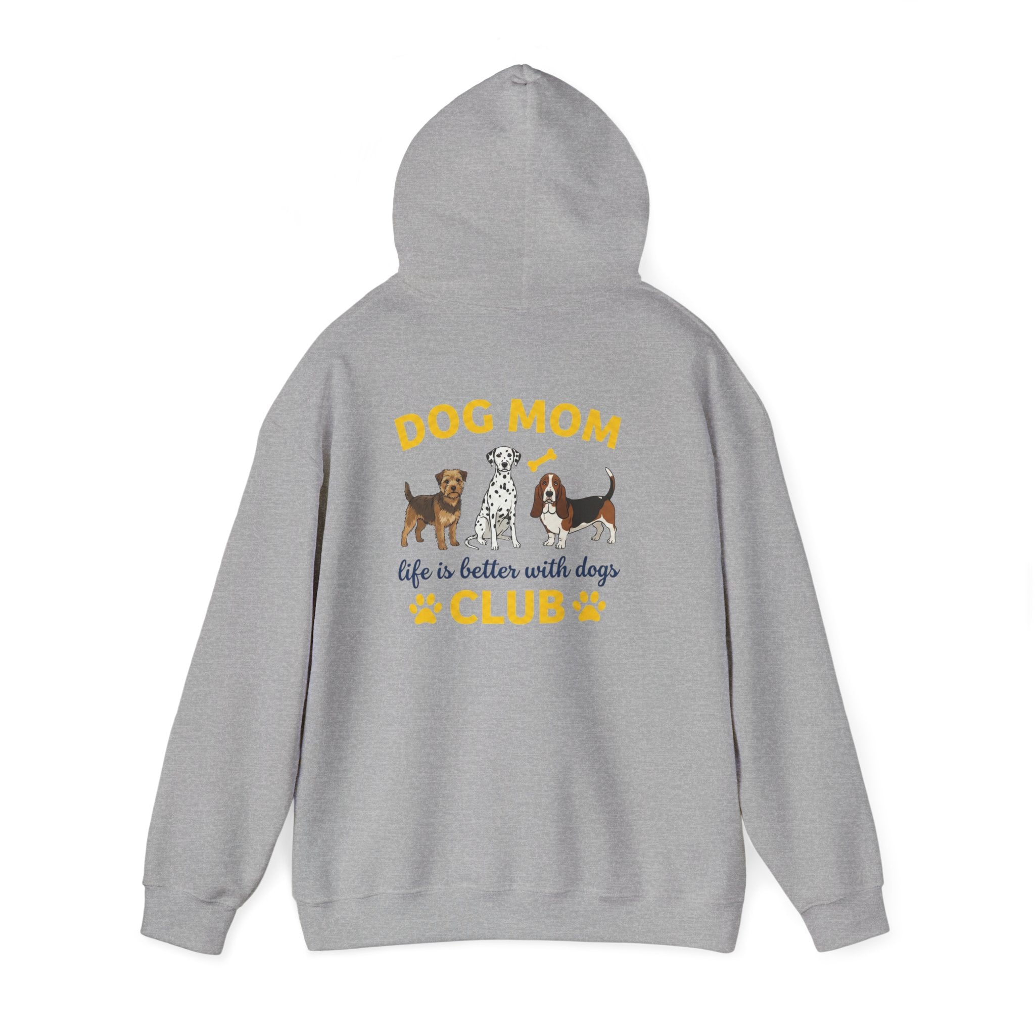 Dog Mom Club Hoodie — "Life Is Better With Dogs" Cute Paw-Print Pullover