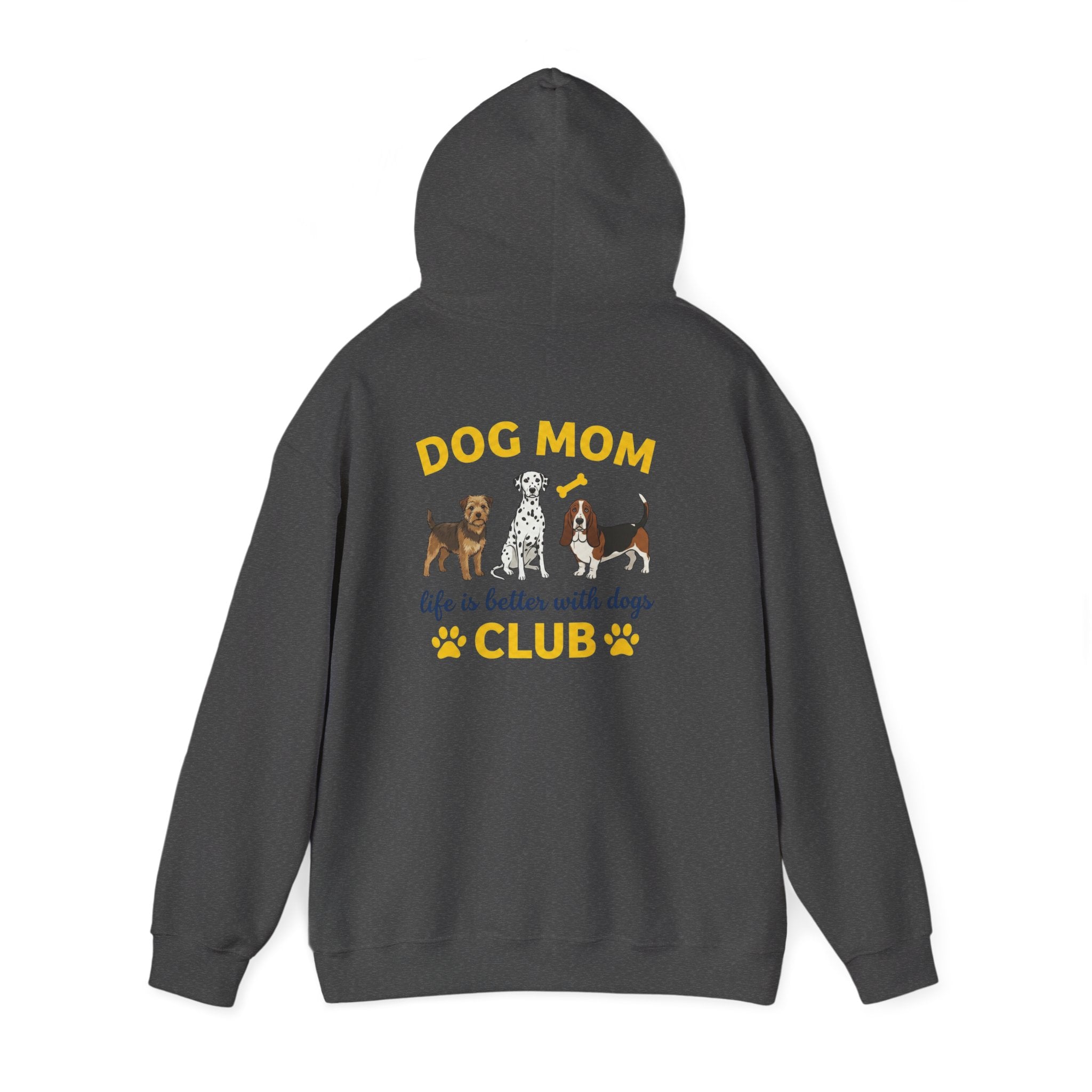 Dog Mom Club Hoodie — "Life Is Better With Dogs" Cute Paw-Print Pullover
