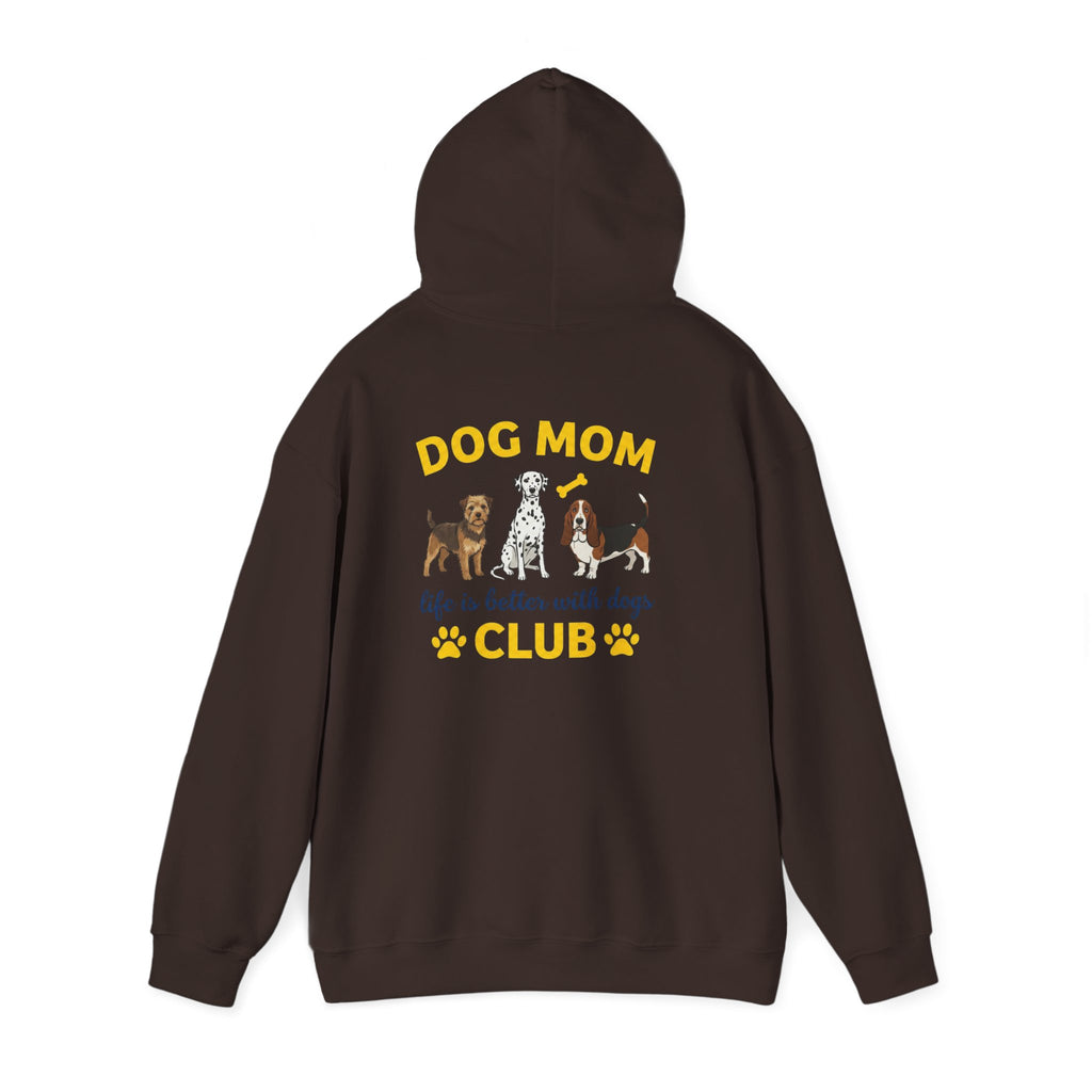 Dog Mom Club Hoodie — "Life Is Better With Dogs" Cute Paw-Print Pullover