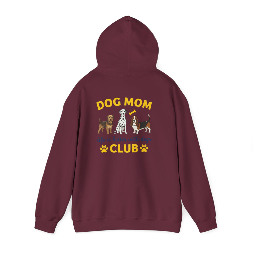 Dog Mom Club Hoodie — "Life Is Better With Dogs" Cute Paw-Print Pullover