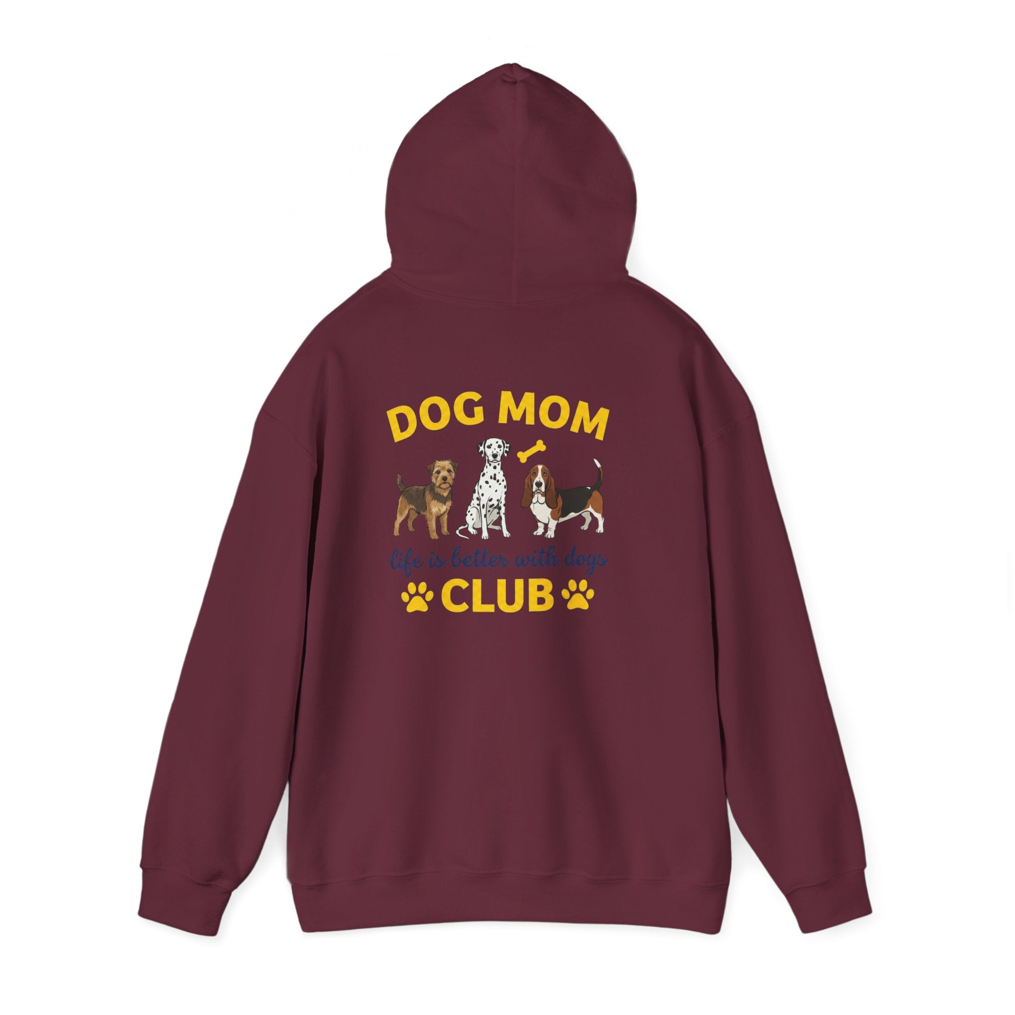 Dog Mom Club Hoodie — "Life Is Better With Dogs" Cute Paw-Print Pullover