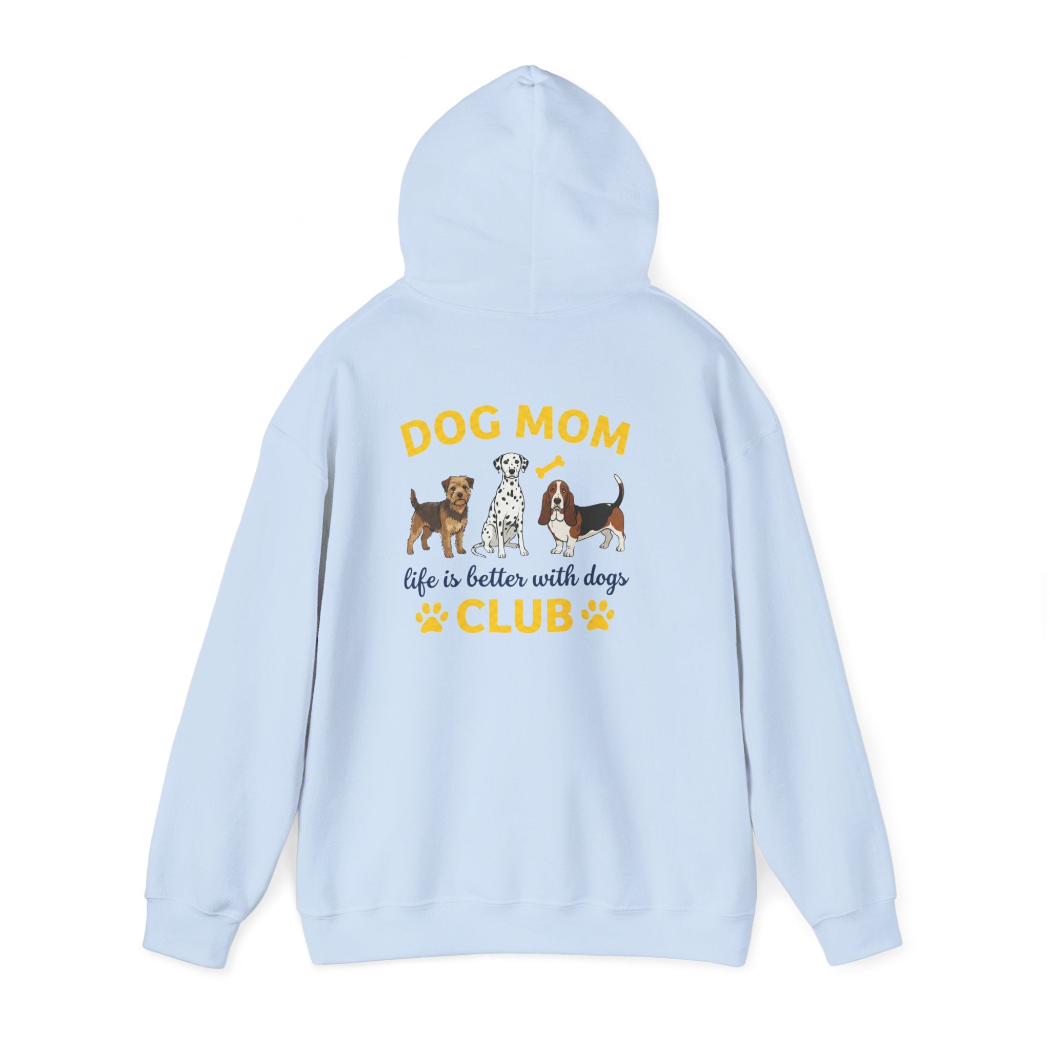 Dog Mom Club Hoodie — "Life Is Better With Dogs" Cute Paw-Print Pullover