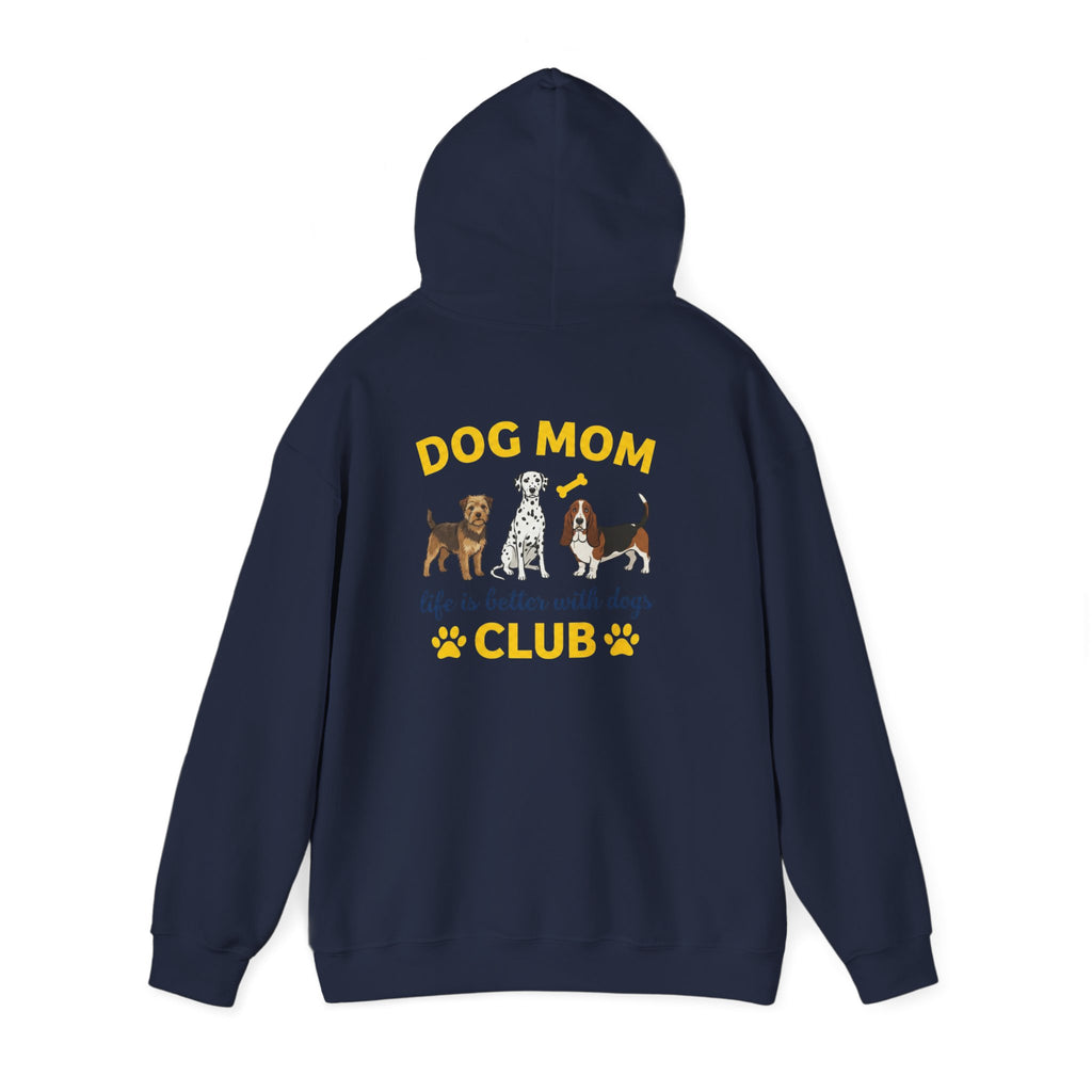 Dog Mom Club Hoodie — "Life Is Better With Dogs" Cute Paw-Print Pullover