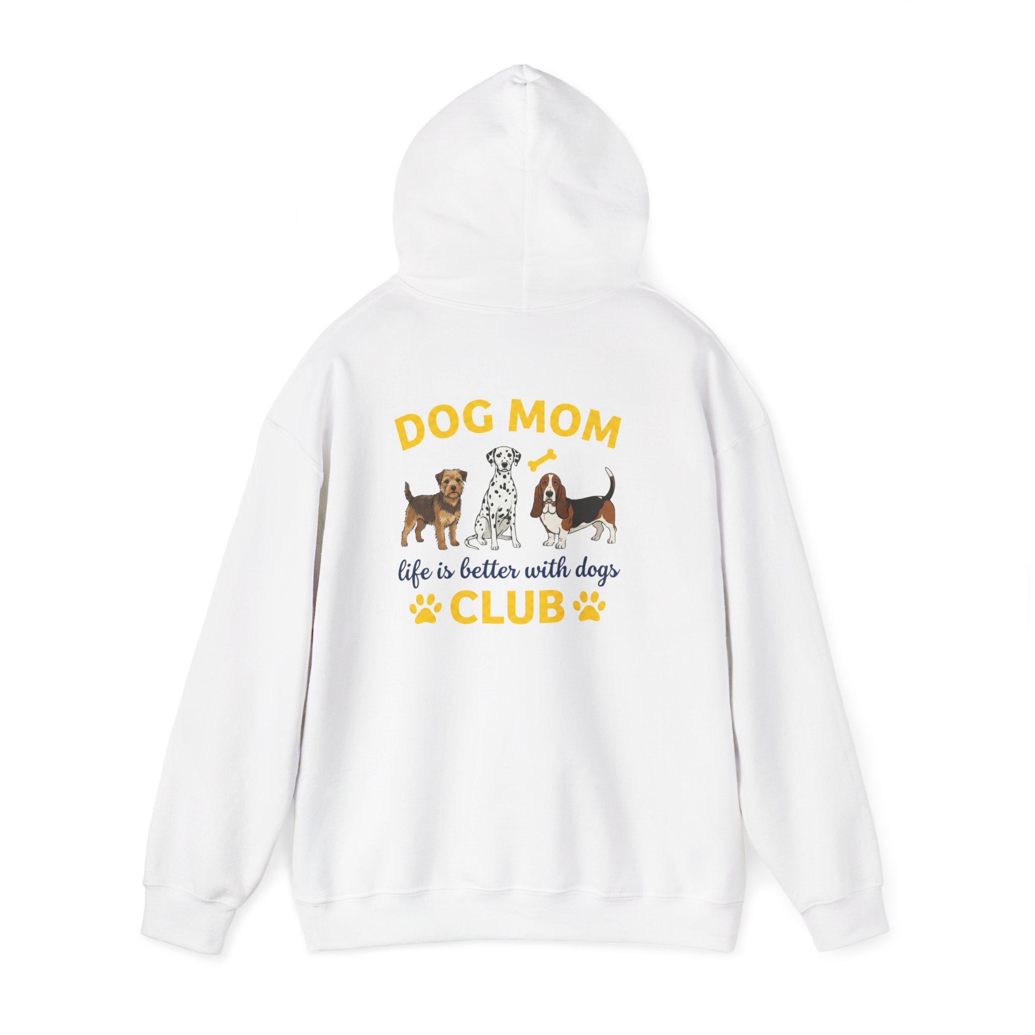Dog Mom Club Hoodie — "Life Is Better With Dogs" Cute Paw-Print Pullover