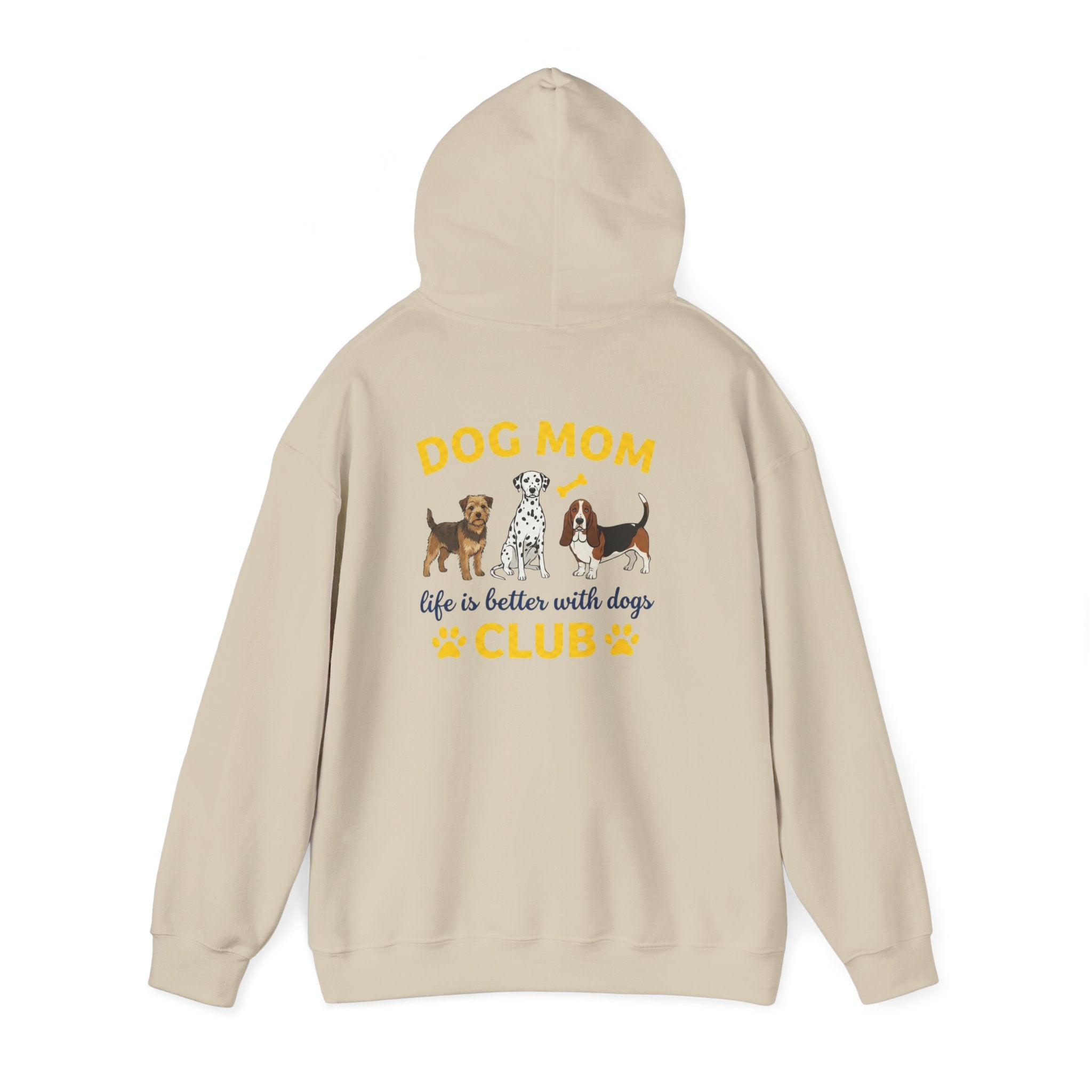 Dog Mom Club Hoodie — "Life Is Better With Dogs" Cute Paw-Print Pullover