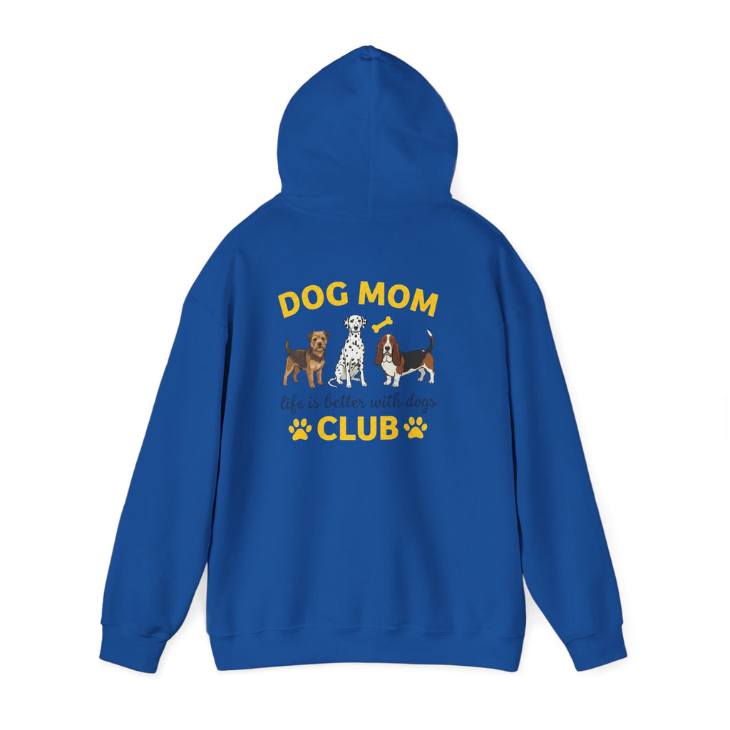 Dog Mom Club Hoodie — "Life Is Better With Dogs" Cute Paw-Print Pullover