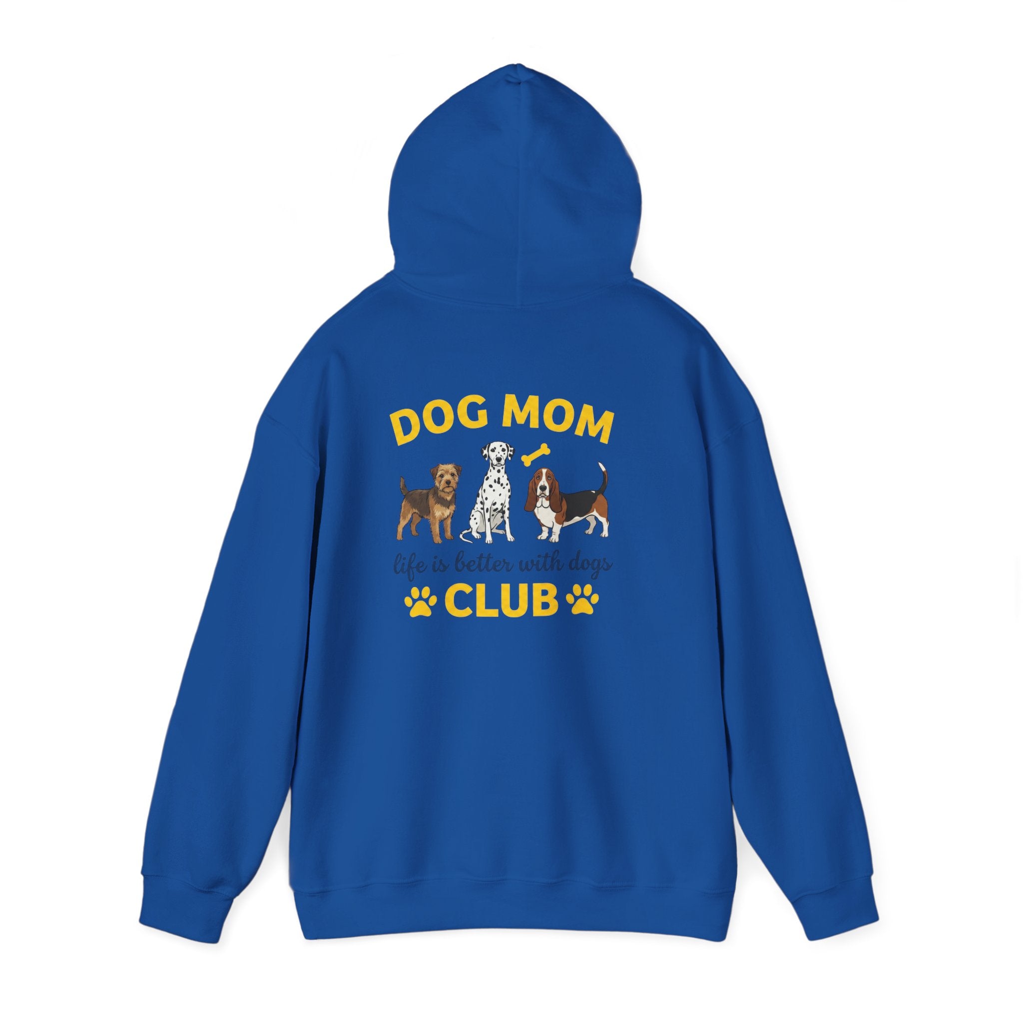 Dog Mom Club Hoodie — "Life Is Better With Dogs" Cute Paw-Print Pullover