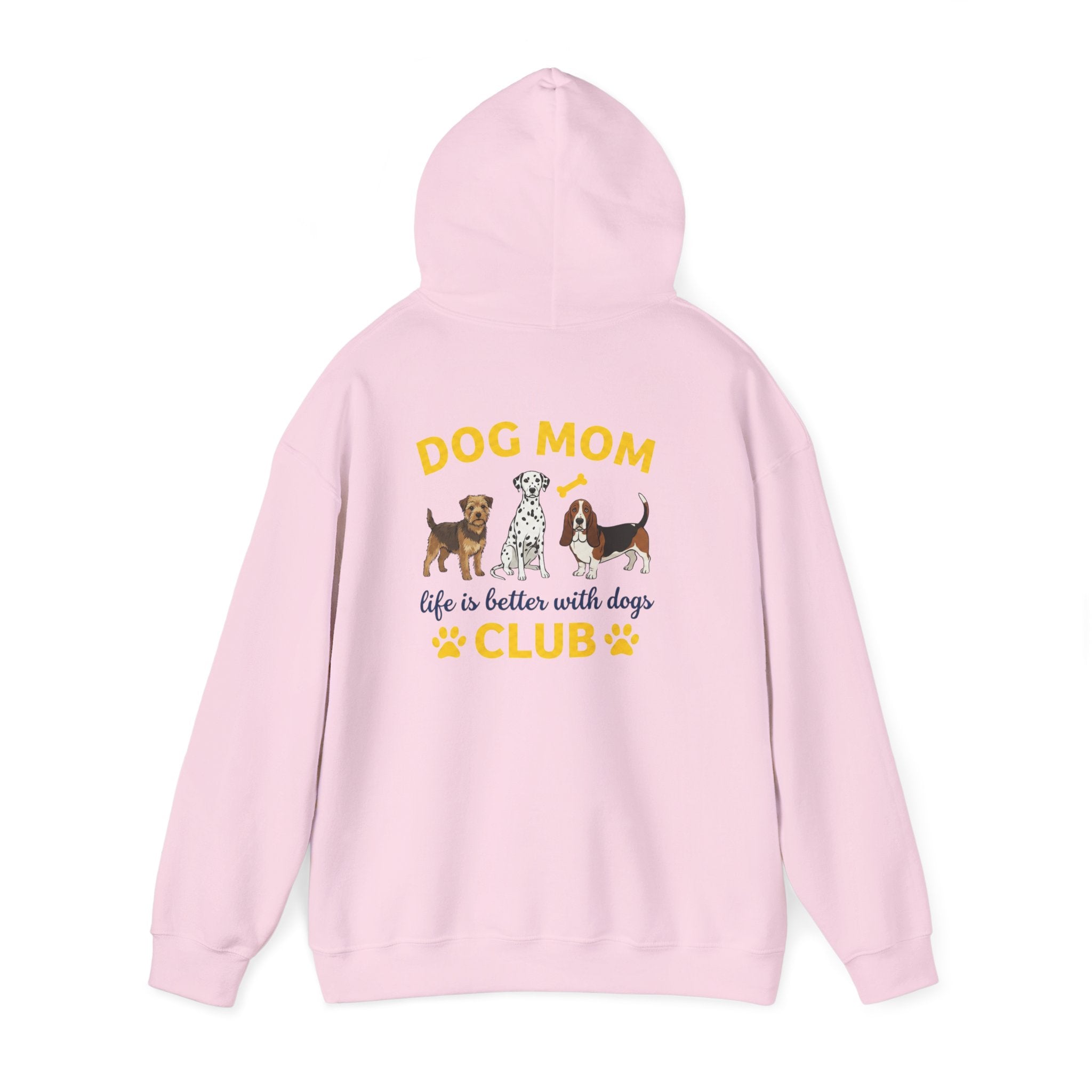 Dog Mom Club Hoodie — "Life Is Better With Dogs" Cute Paw-Print Pullover