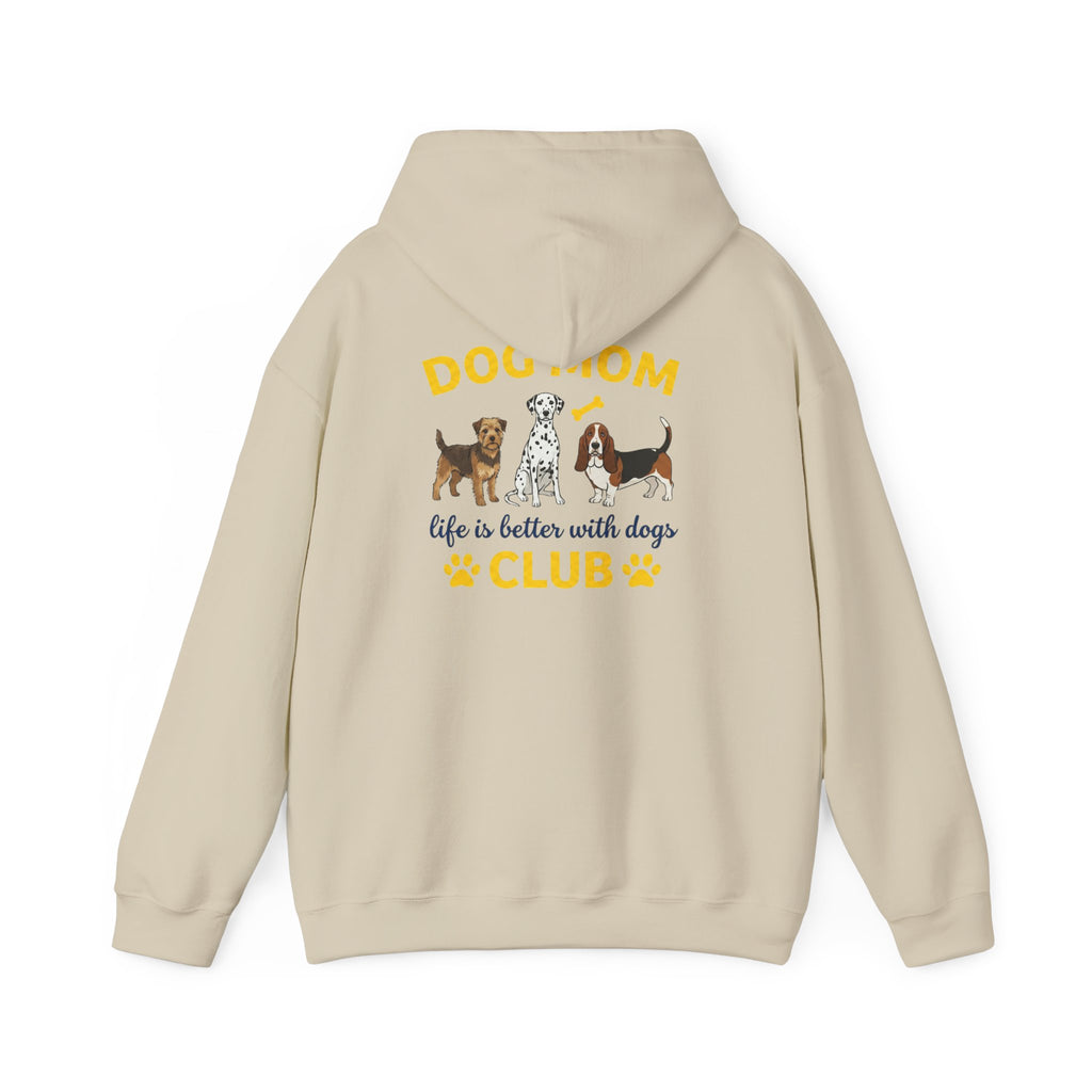 Dog Mom Club Hoodie — "Life Is Better With Dogs" Cute Paw-Print Pullover