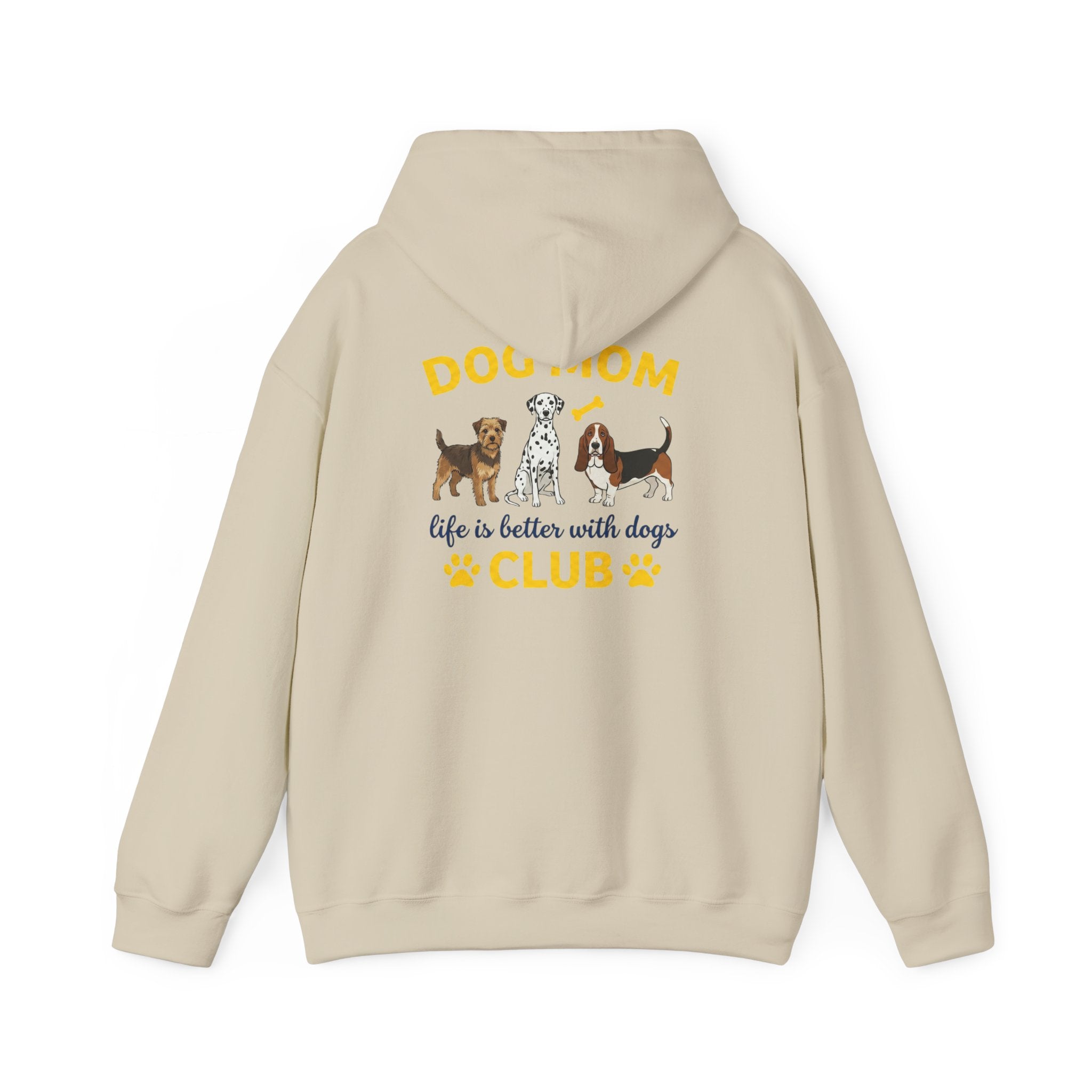 Dog Mom Club Hoodie — "Life Is Better With Dogs" Cute Paw-Print Pullover