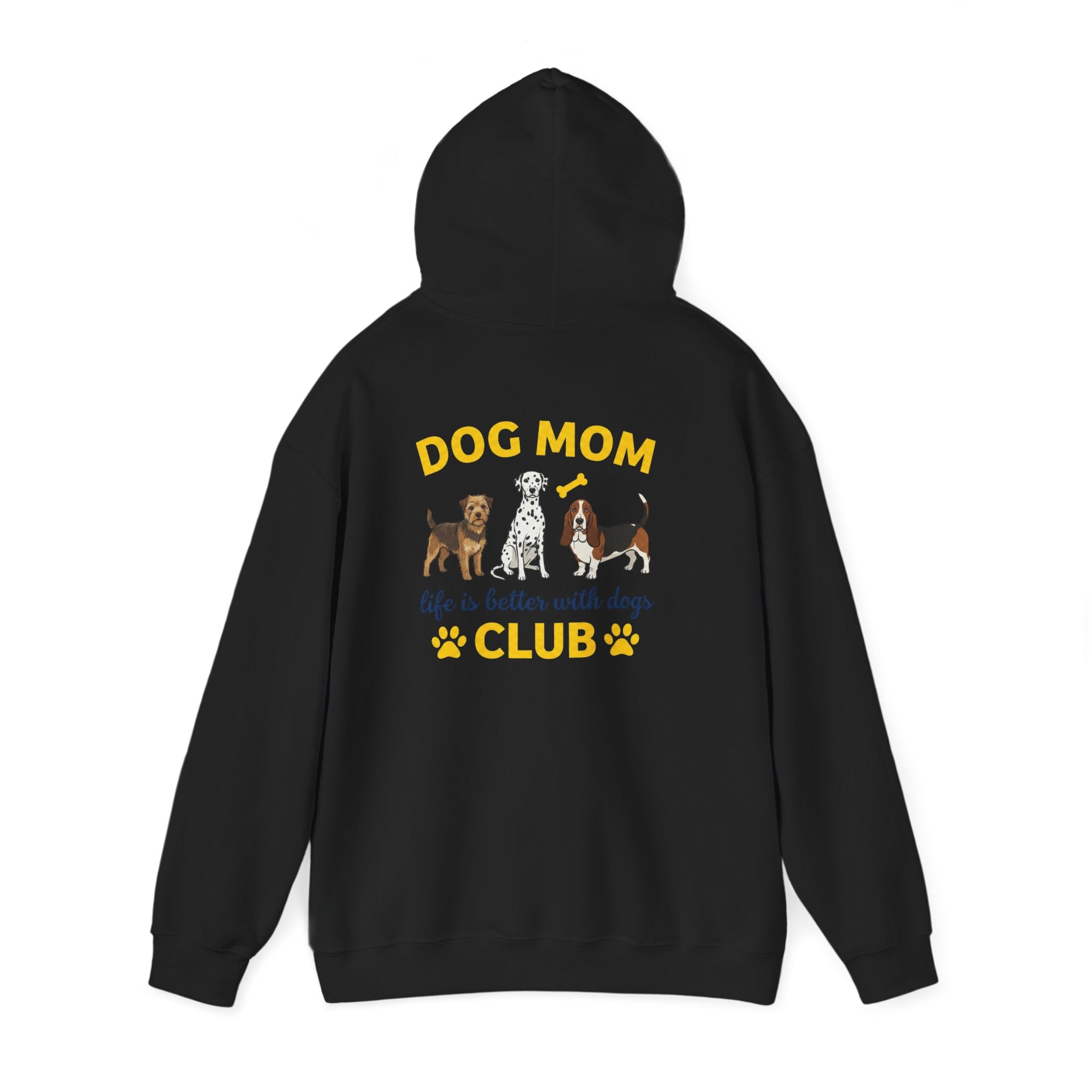 Dog Mom Club Hoodie — "Life Is Better With Dogs" Cute Paw-Print Pullover